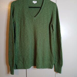 J. Crew Women's Small Green V-Neck Sweater (0784A4)